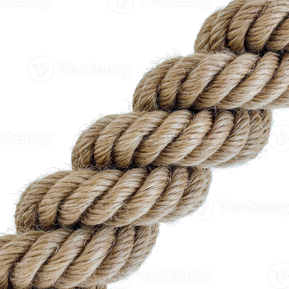 Beige twisted rope texture on transparent background png