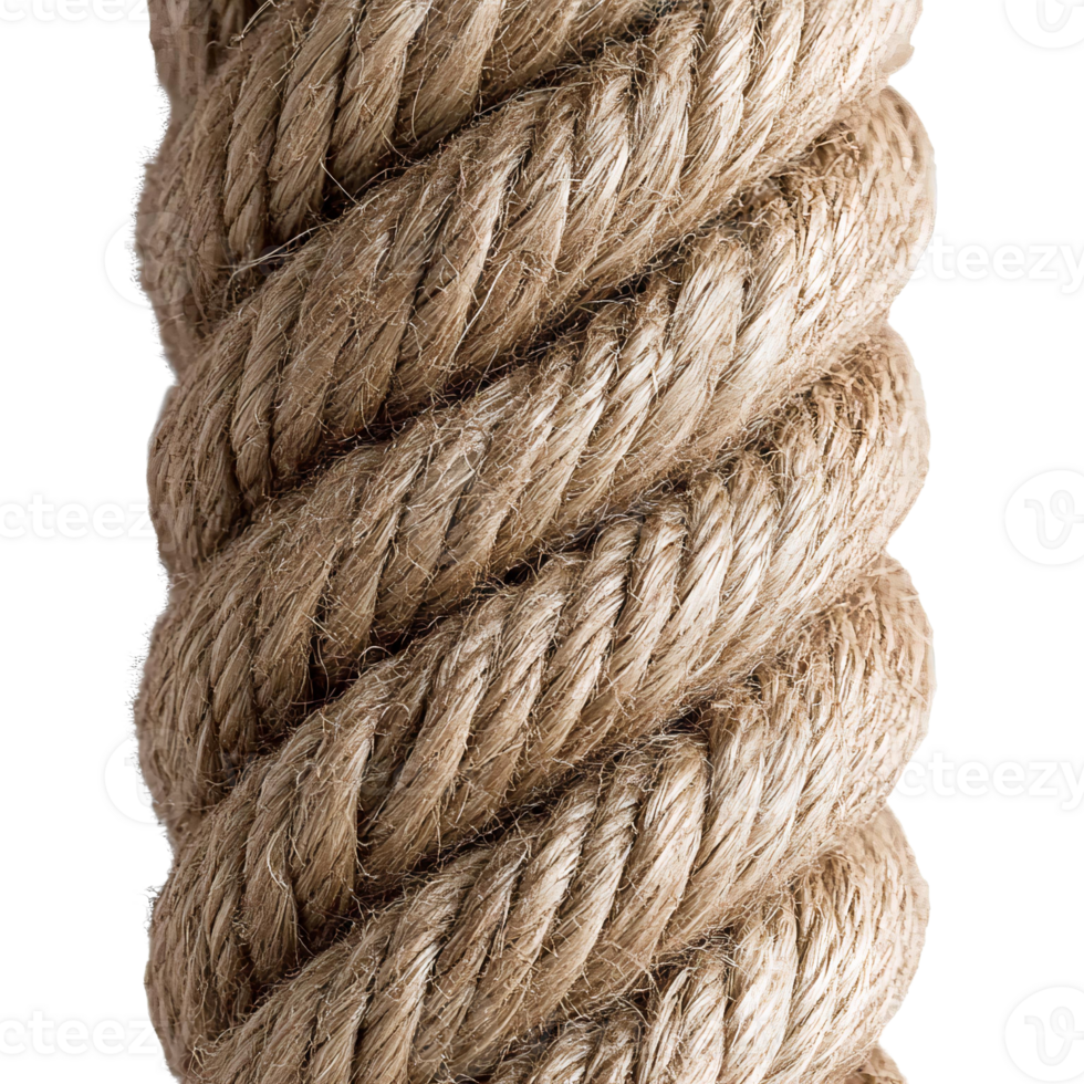 beige thick rope texture on transparent background png