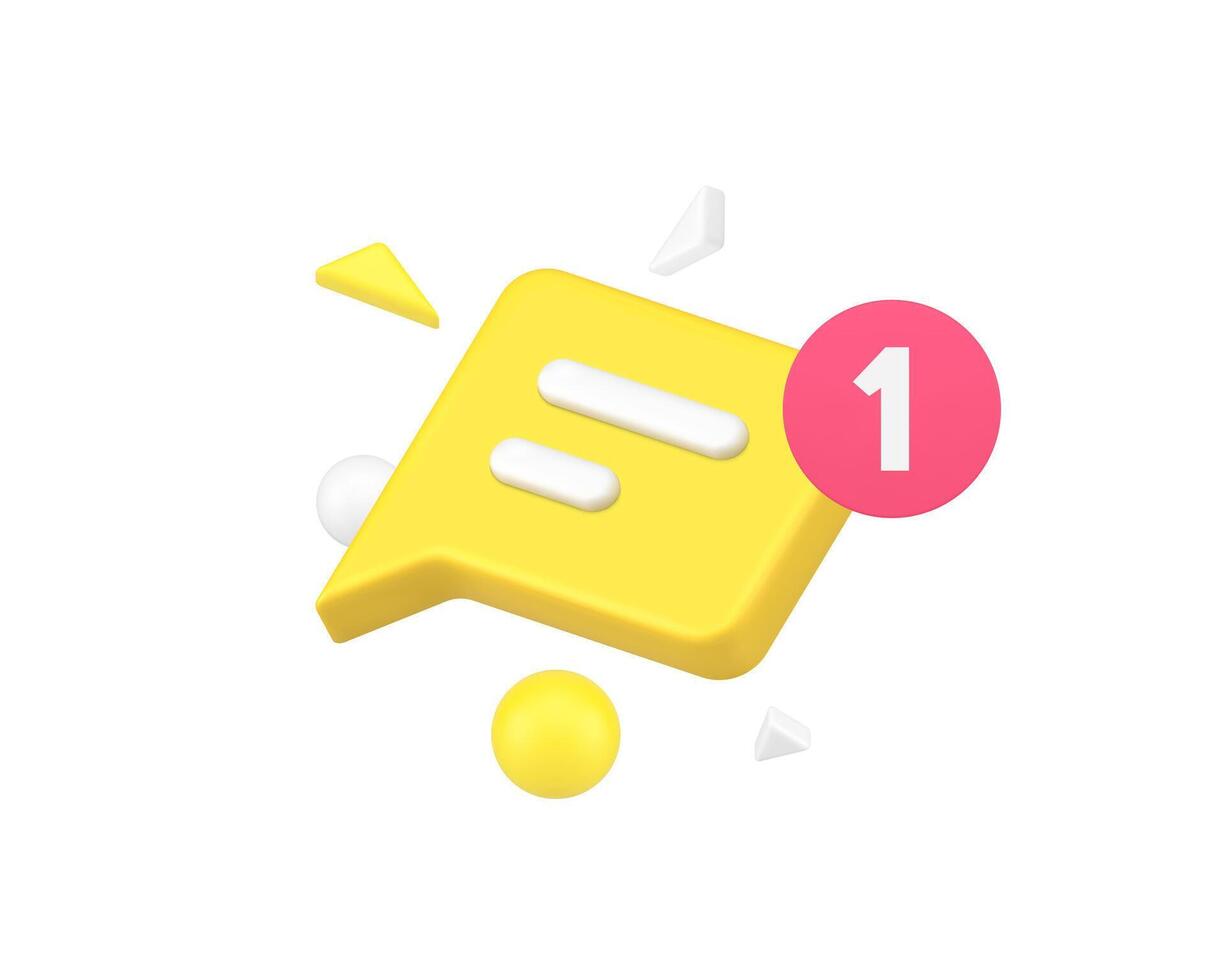 New comment incoming chat message social network communication 3d icon realistic vector