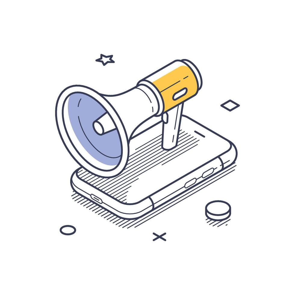 Isometric social media icon design featuring a user and messaging elements vector