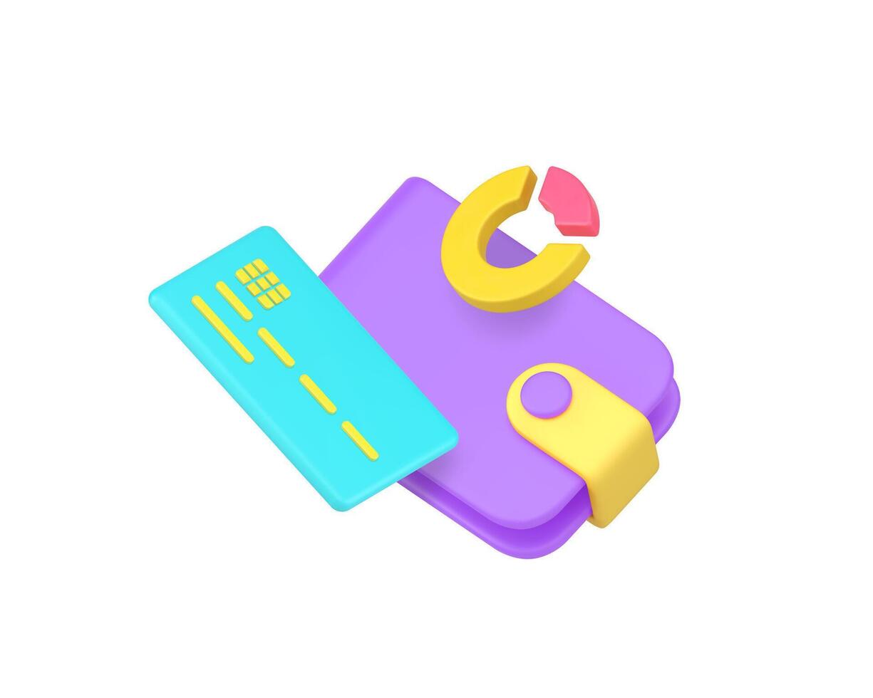 Financial budget accounting analyzing online banking 3d icon realistic illustration vector