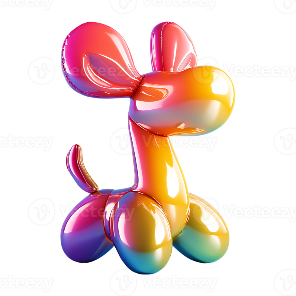 Colorful balloon animal with a pink nose png