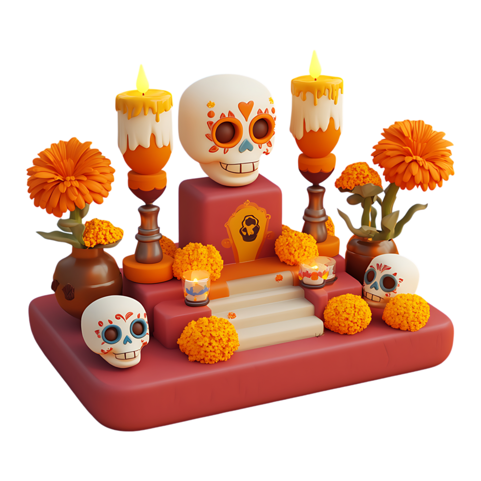 3d candles for day of dead png