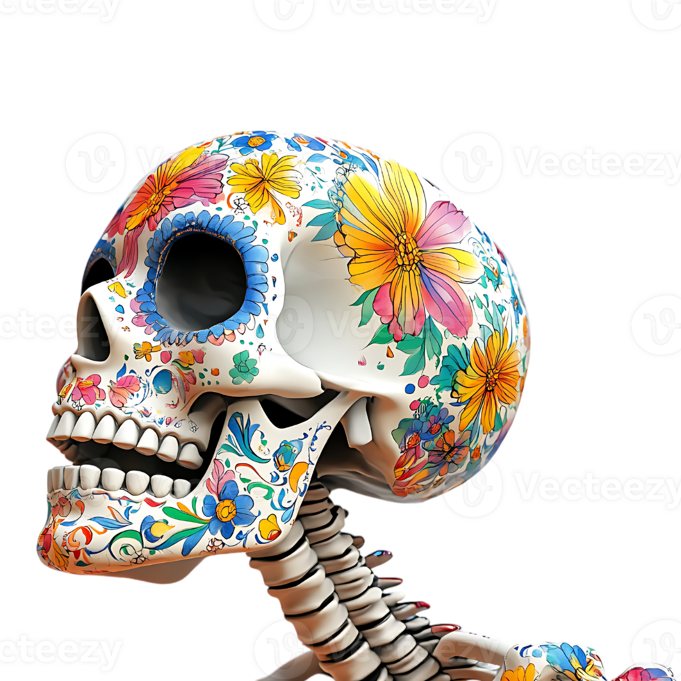 Skull with pattern png