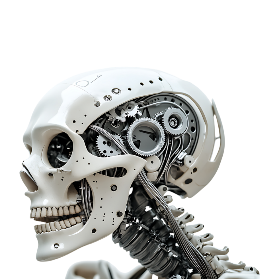 Robot skeleton with gears png