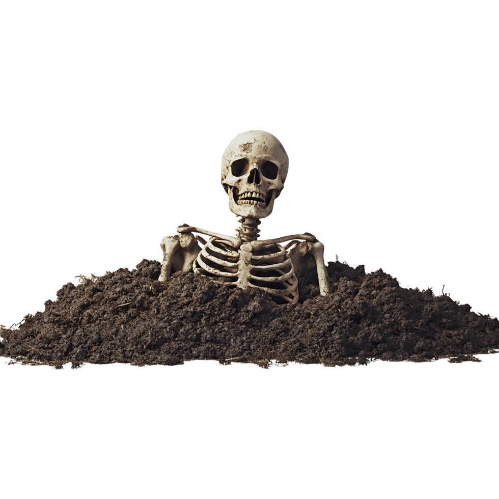 Skeleton in grave png