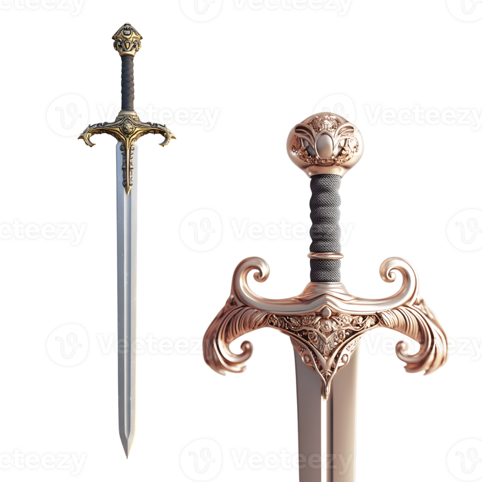 Sword and dagger on transparent background png
