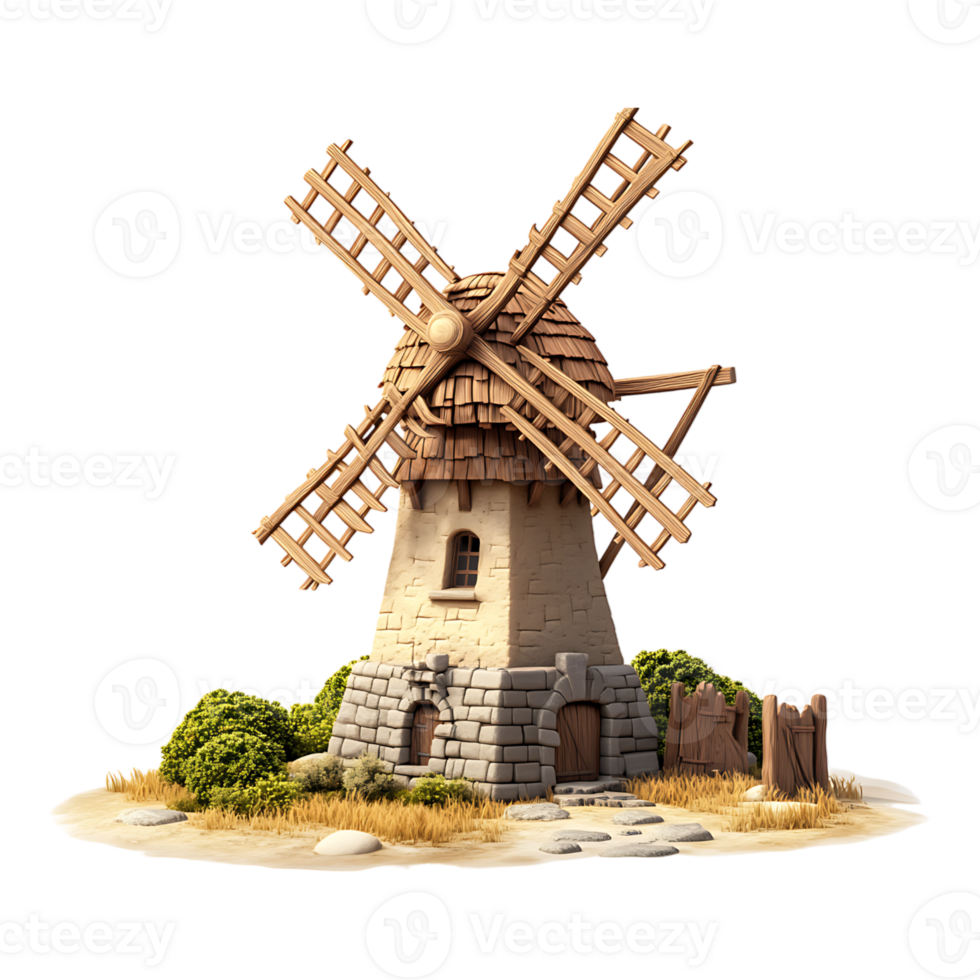 A 3d small windmill png