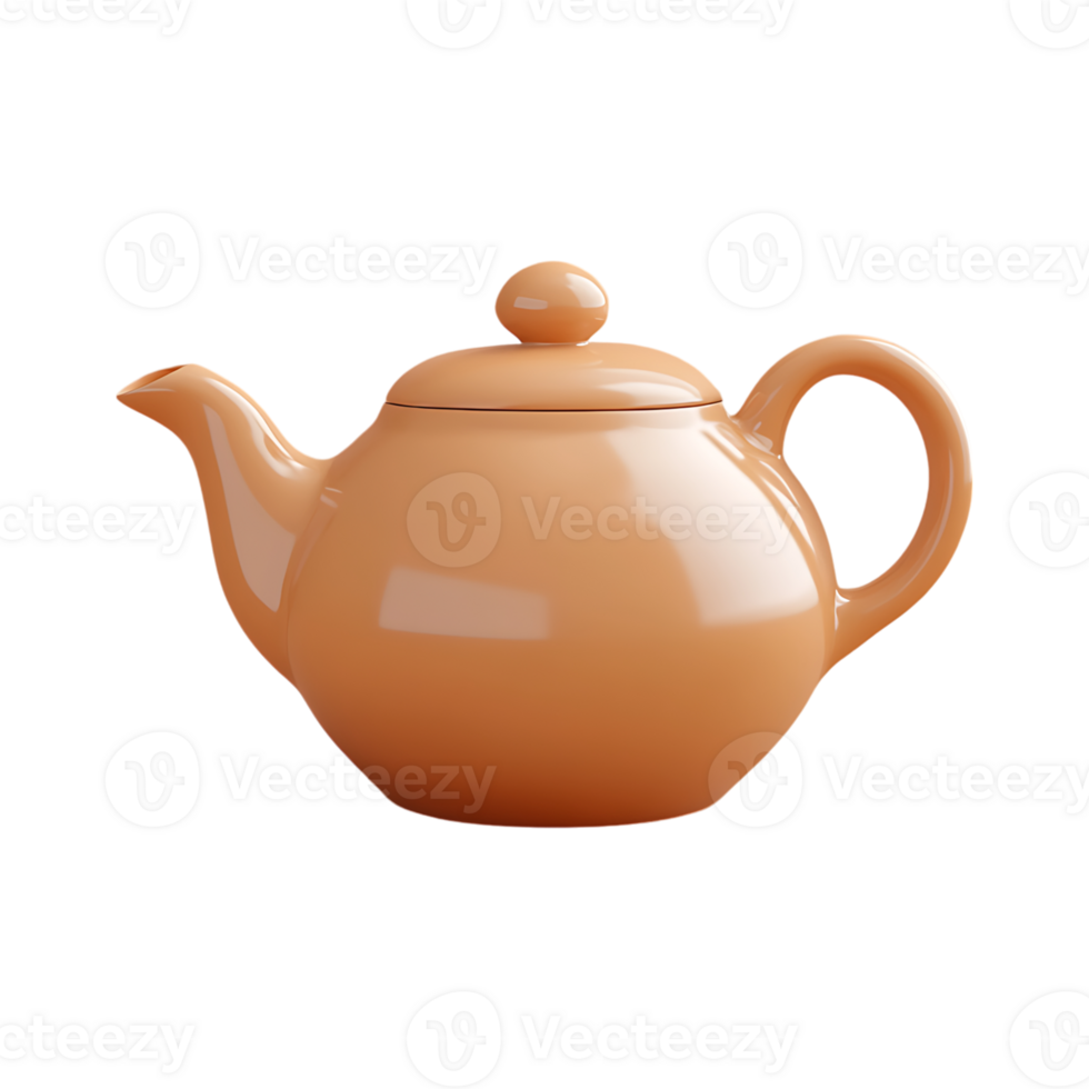 An orange teapot on a transparent background png