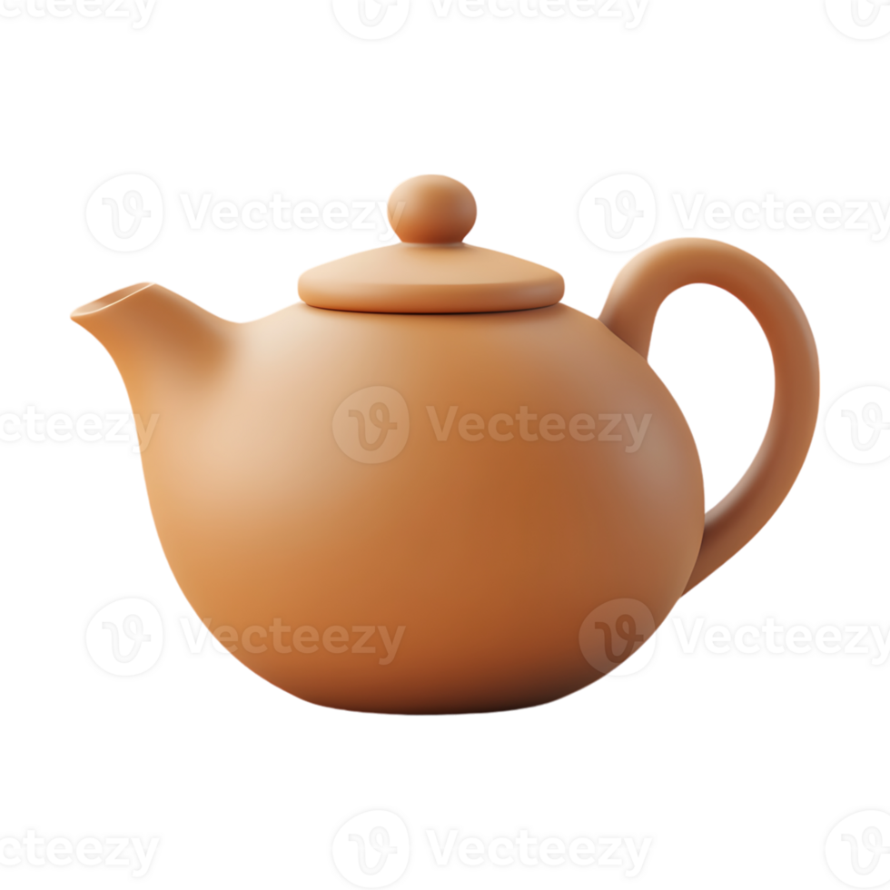 A brown teapot on a transparent background png