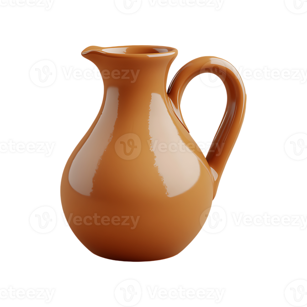 Ceramic jug on transparent background png