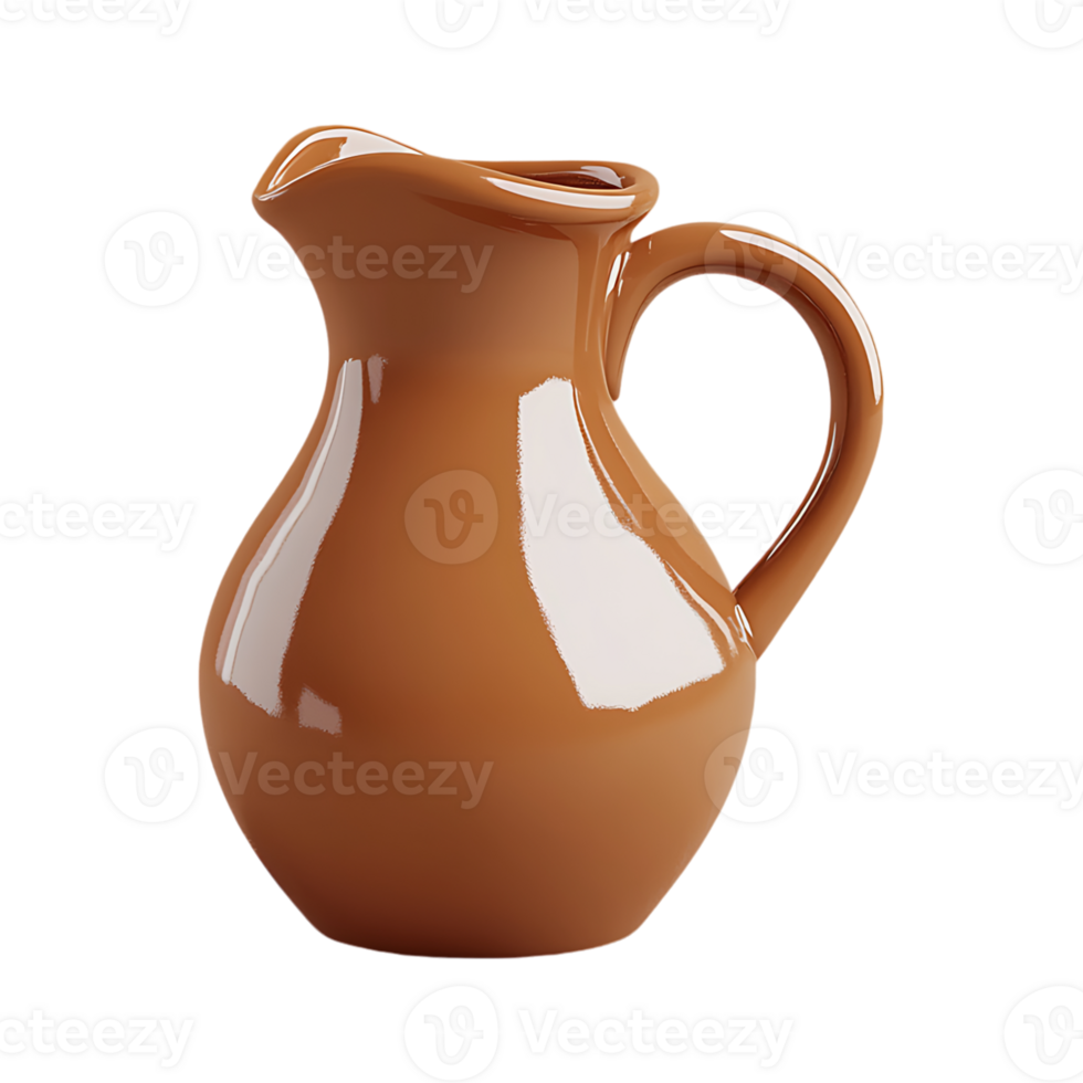 Ceramic pitcher on transparent background png