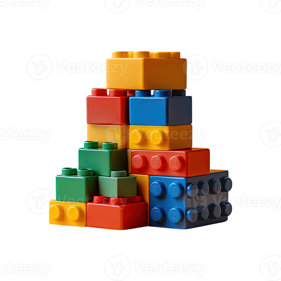 Building blocks joined in a creative way png