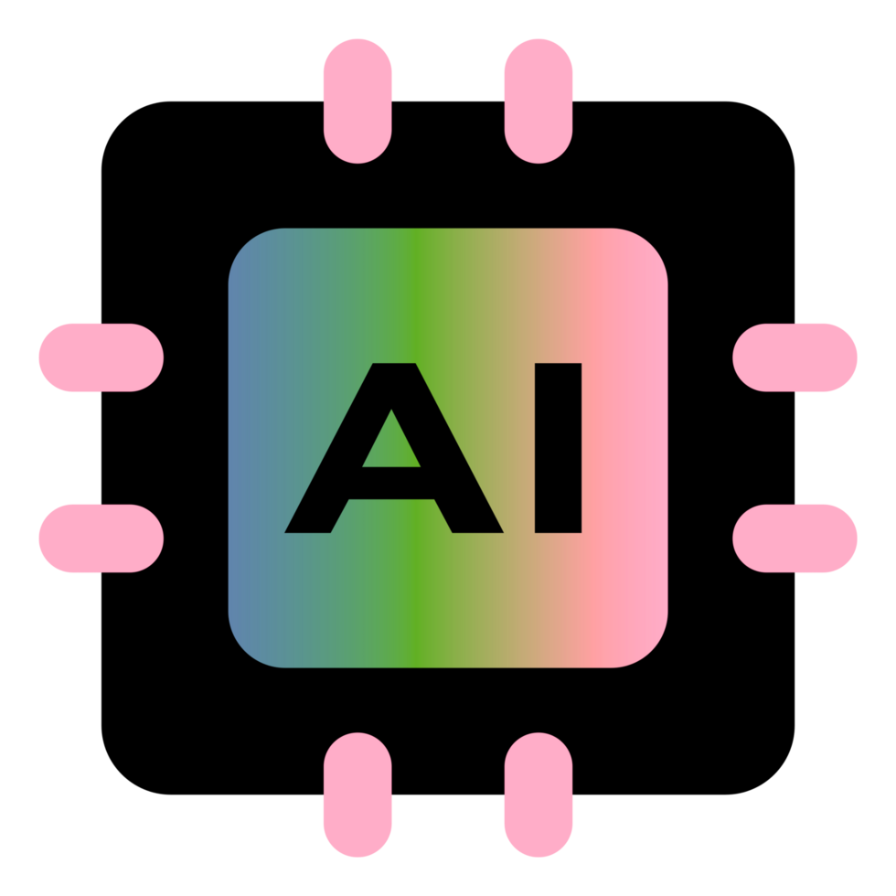 Ai logo with a rainbow colored square png