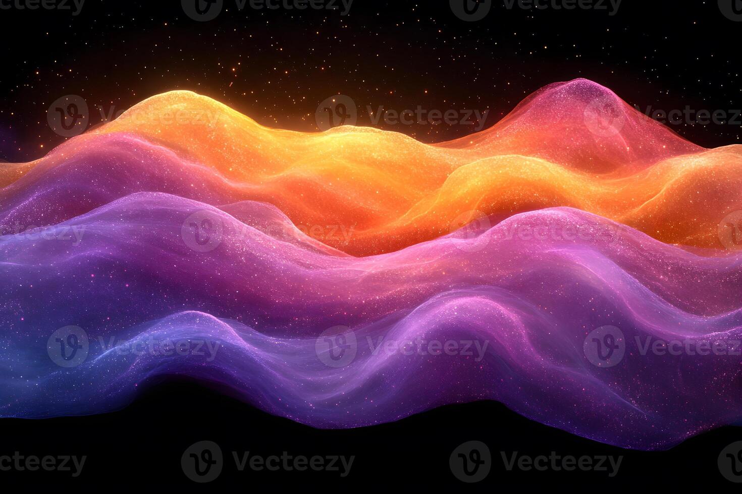 Vibrant Abstract Waves in Cosmic Landscape for Digital Art and Design photo