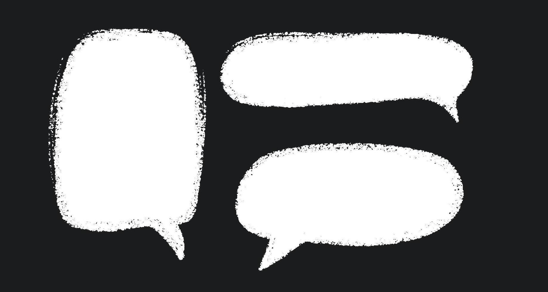 Crayon Speech Bubble. Text Frame Illustration. Chalk Hand Drawn Talk Cloud Shape vector