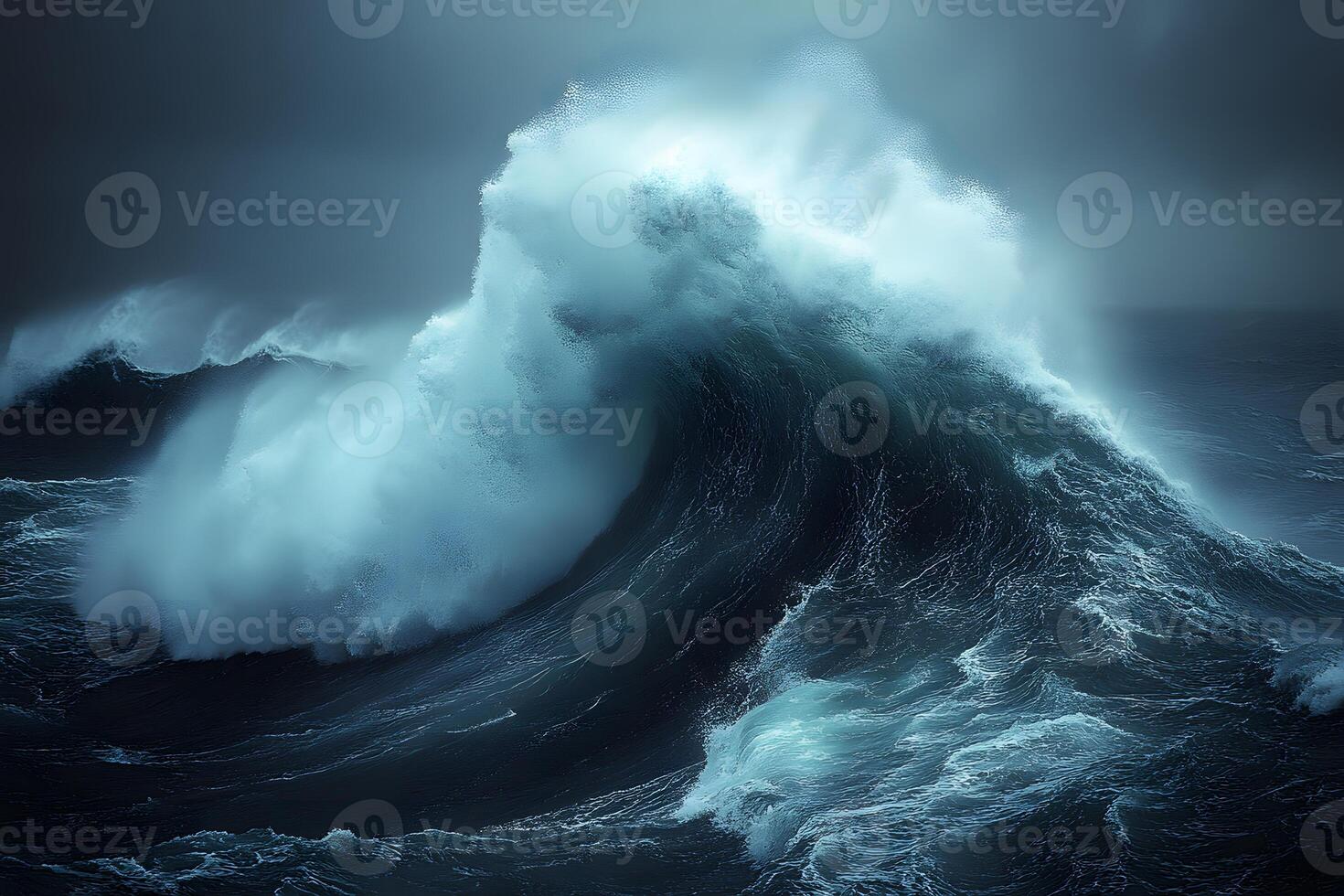 Majestic Ocean Waves in Stormy Weather for Nature and Seascape Art Prints photo