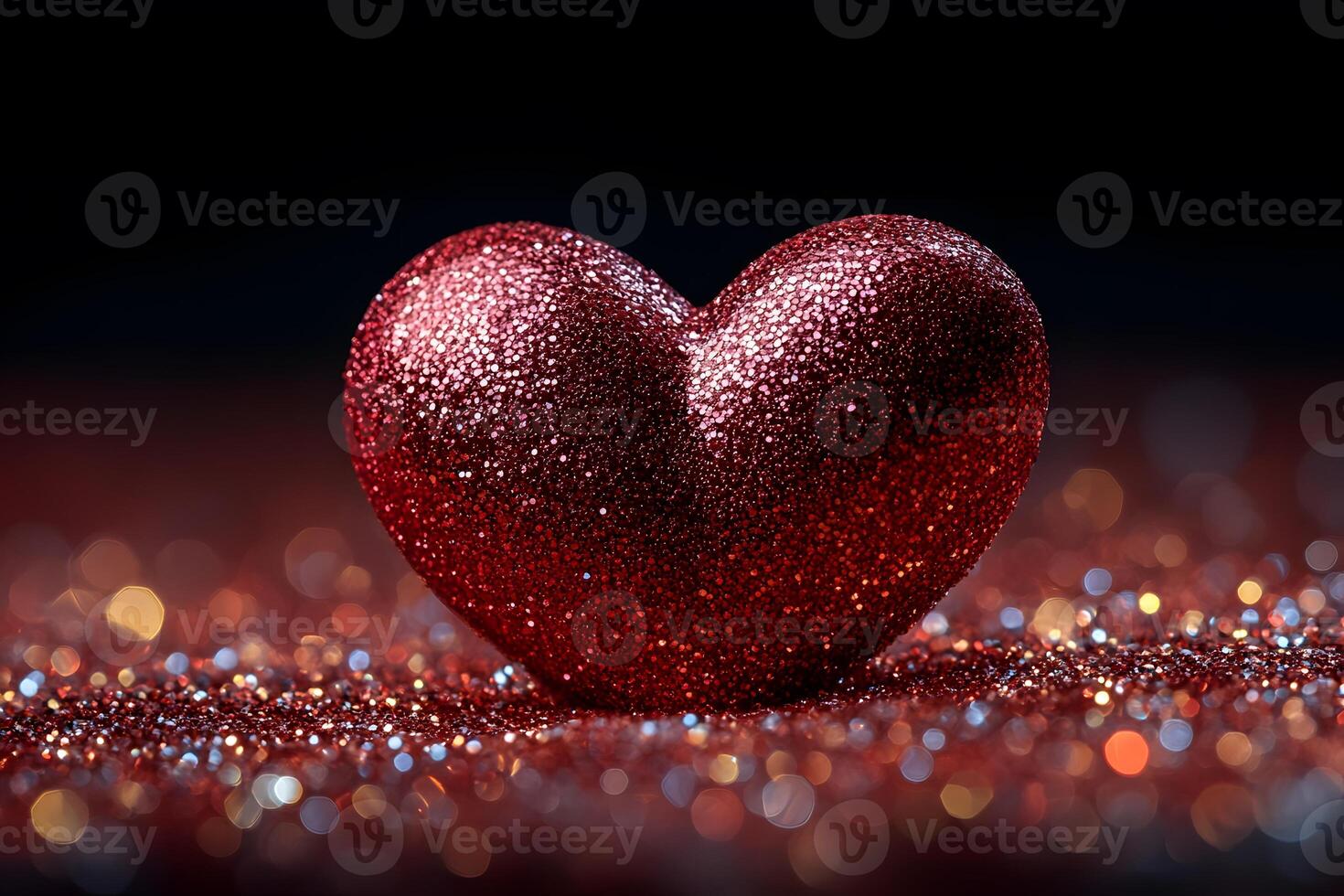 Glittering Red Heart Decoration for Valentine's Day and Romantic Occasions photo