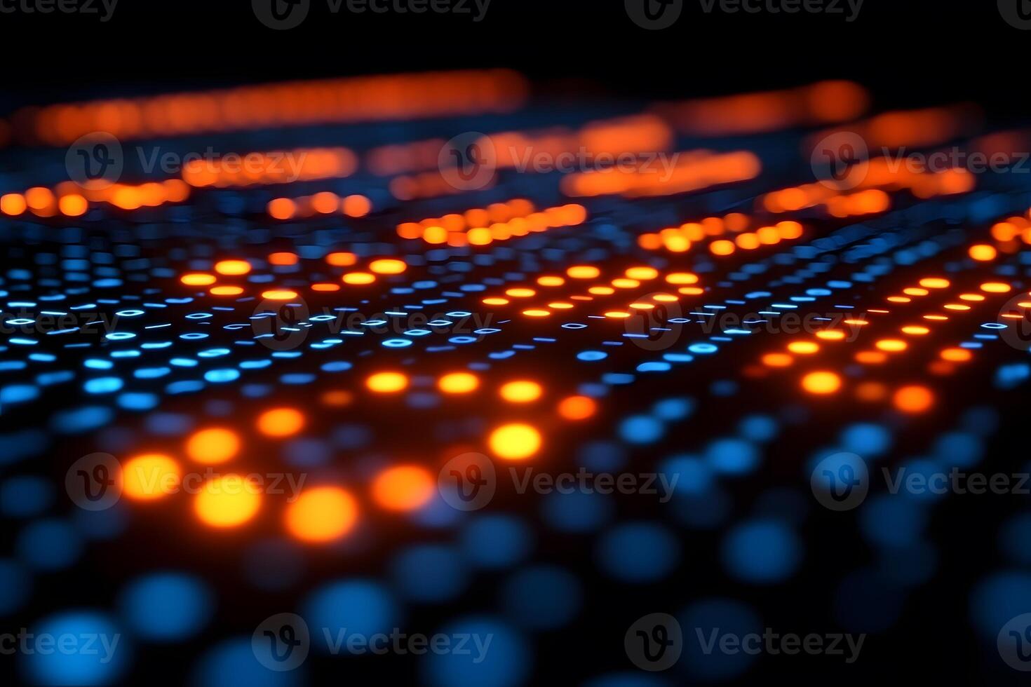 Dynamic Abstract Digital Landscape - Blue and Orange Pattern for Modern Design photo