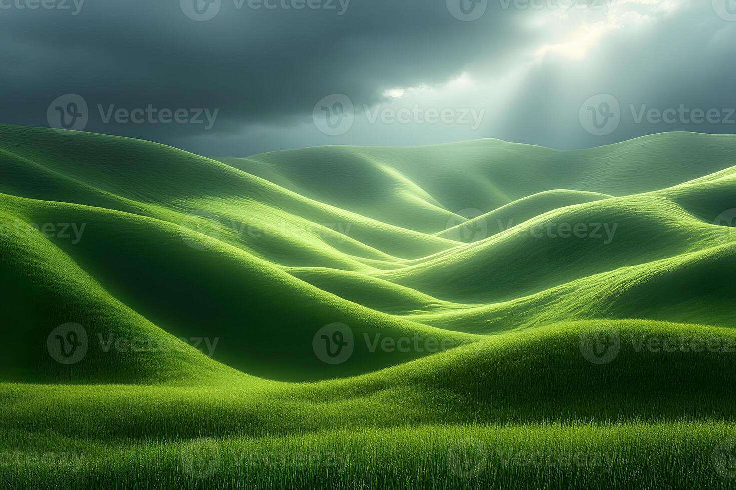 Peaceful Green Hills Serenity and Natural Beauty for Poster and Design photo