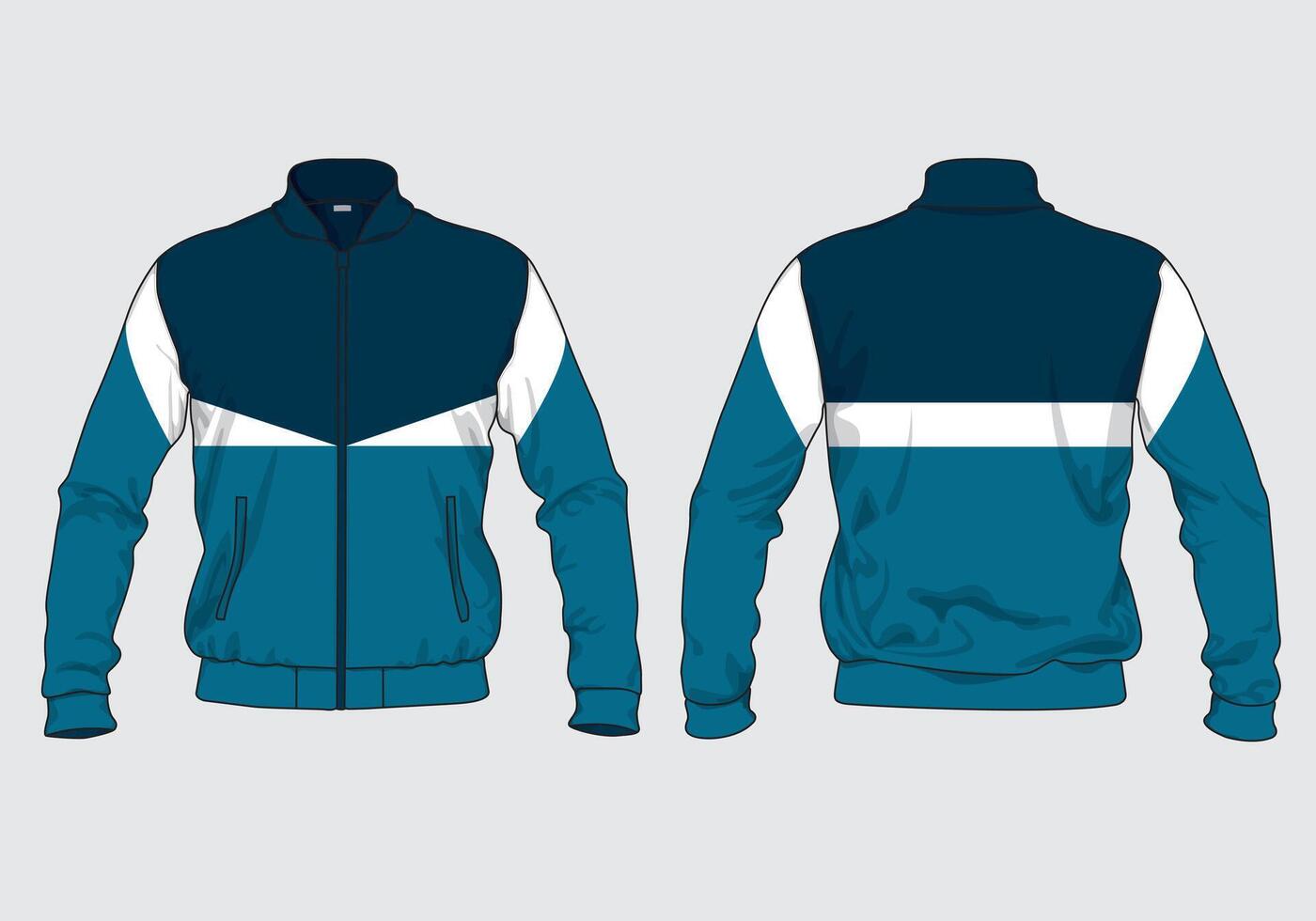 Men's jacket design template in different angle vector