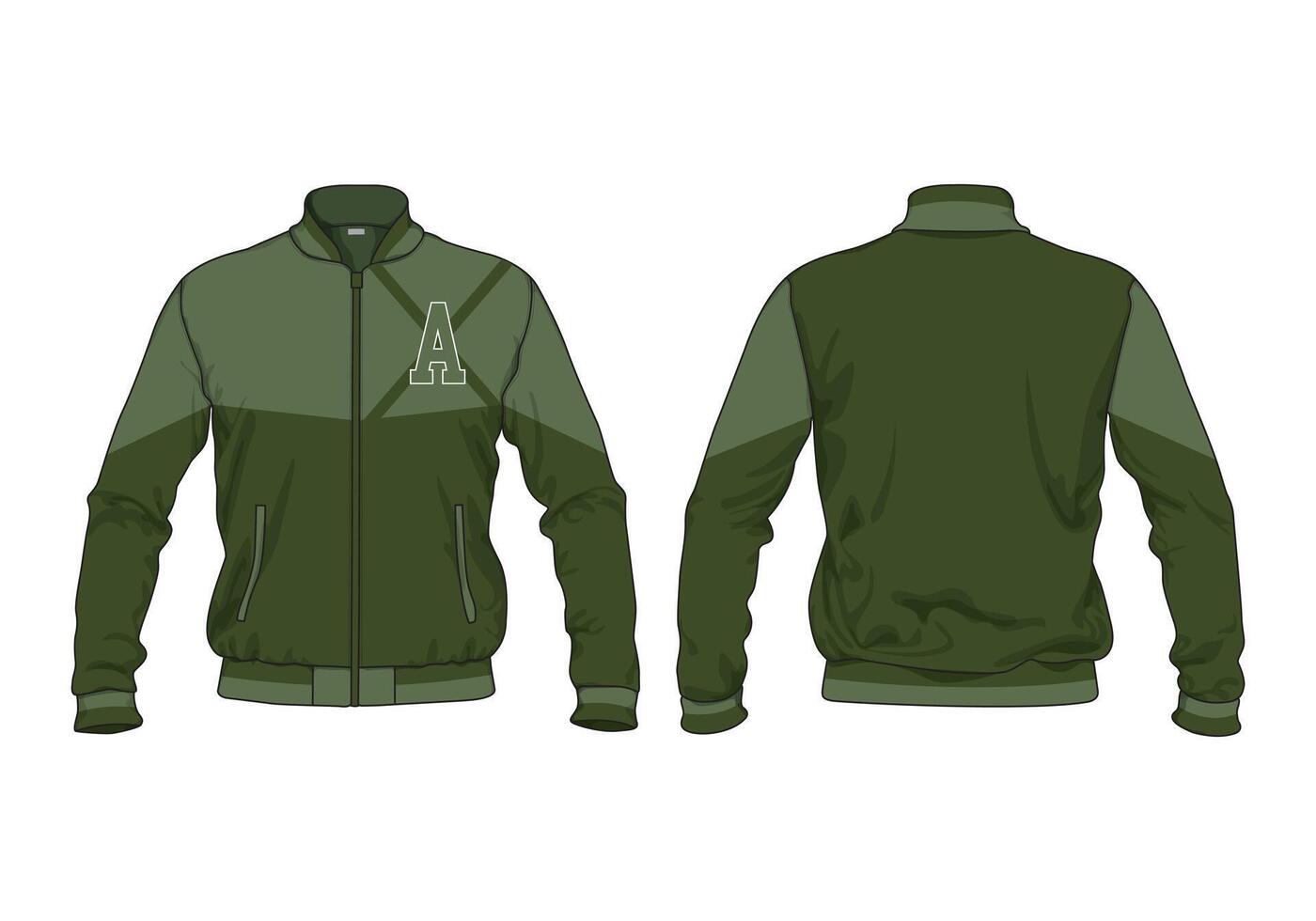 Letterman jacket apparel template mock up vector
