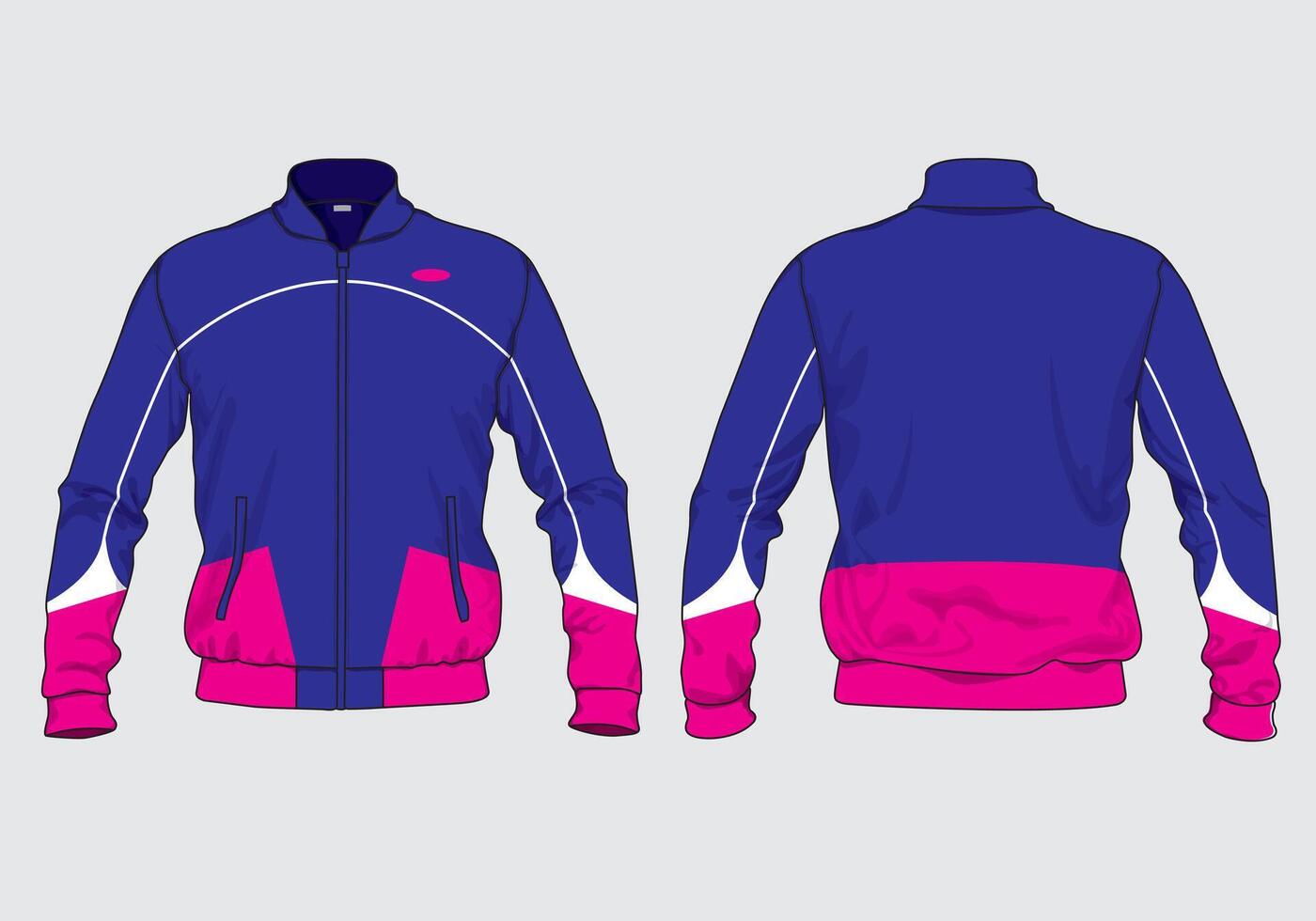 Modern color jacket design mock up back and front view vector