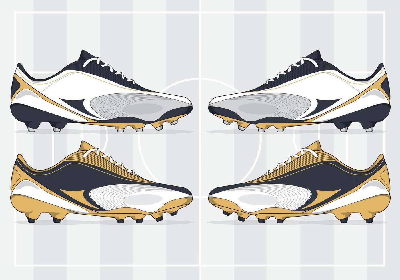 Color option of football shoe design vector