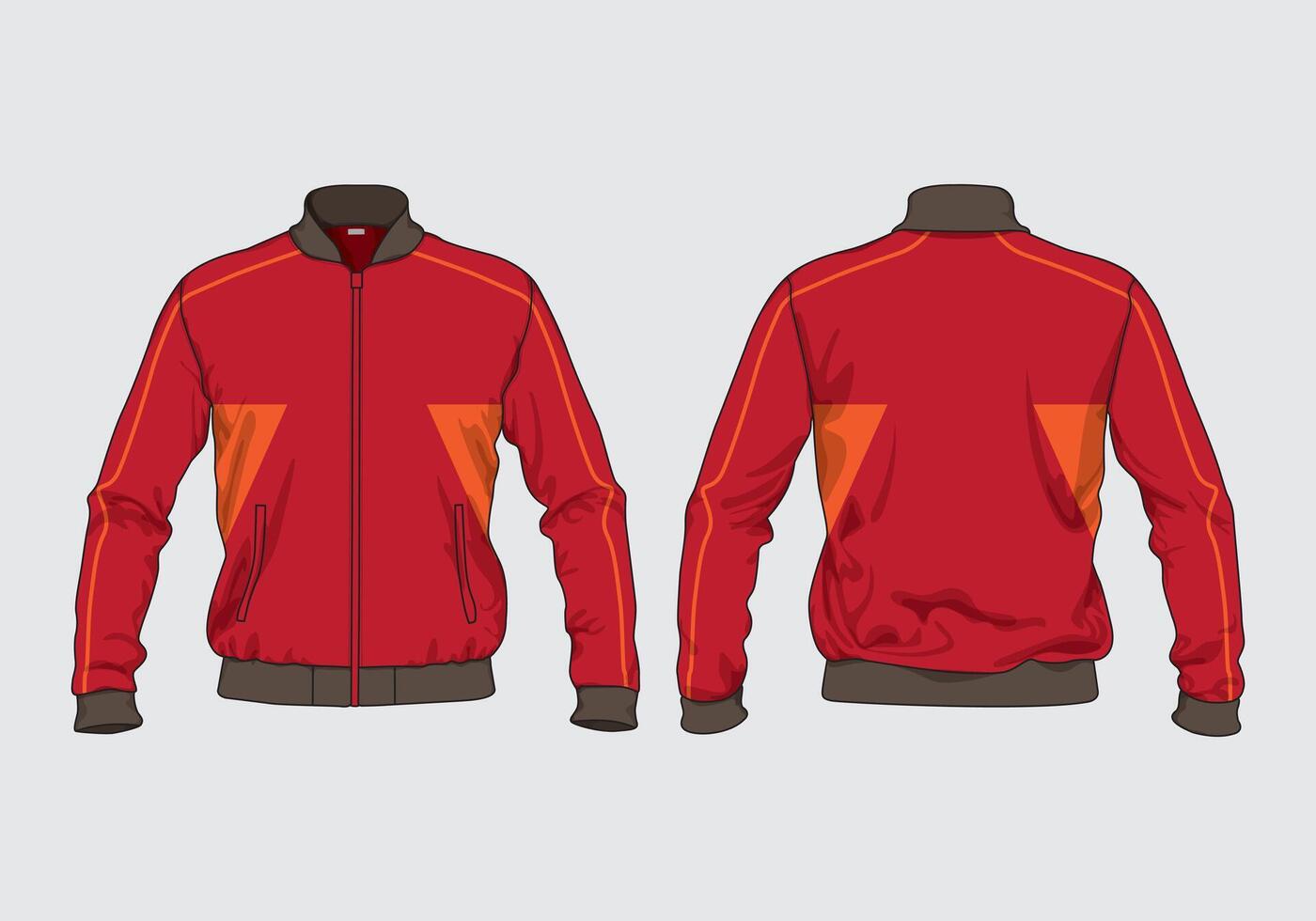 Isolated jacket apparel in red hue color combination vector