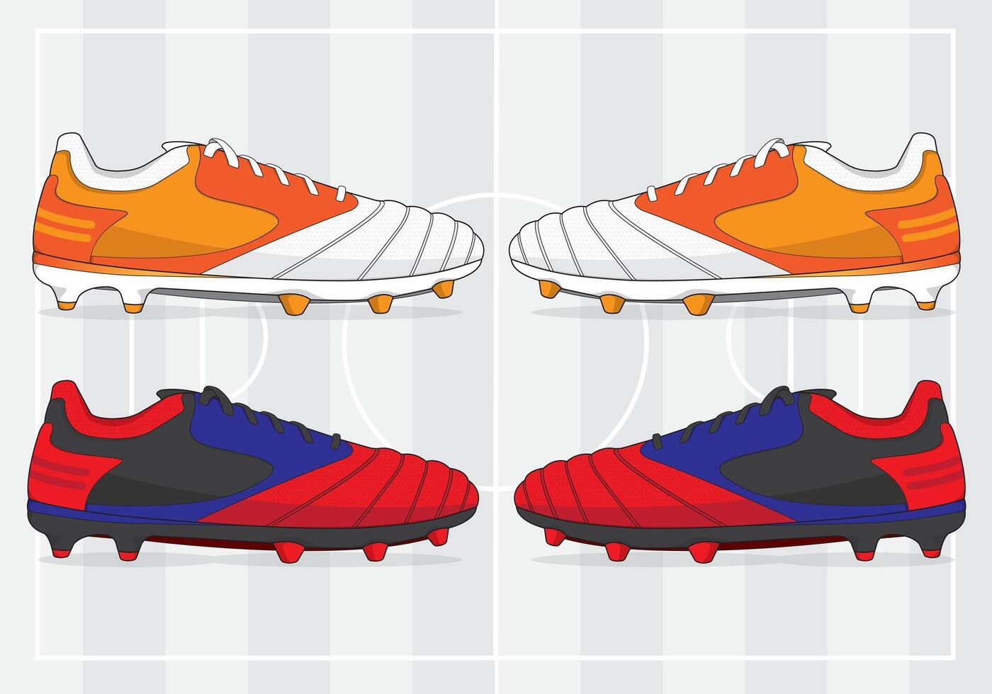 Side view of football shoes cleats for soccer game vector