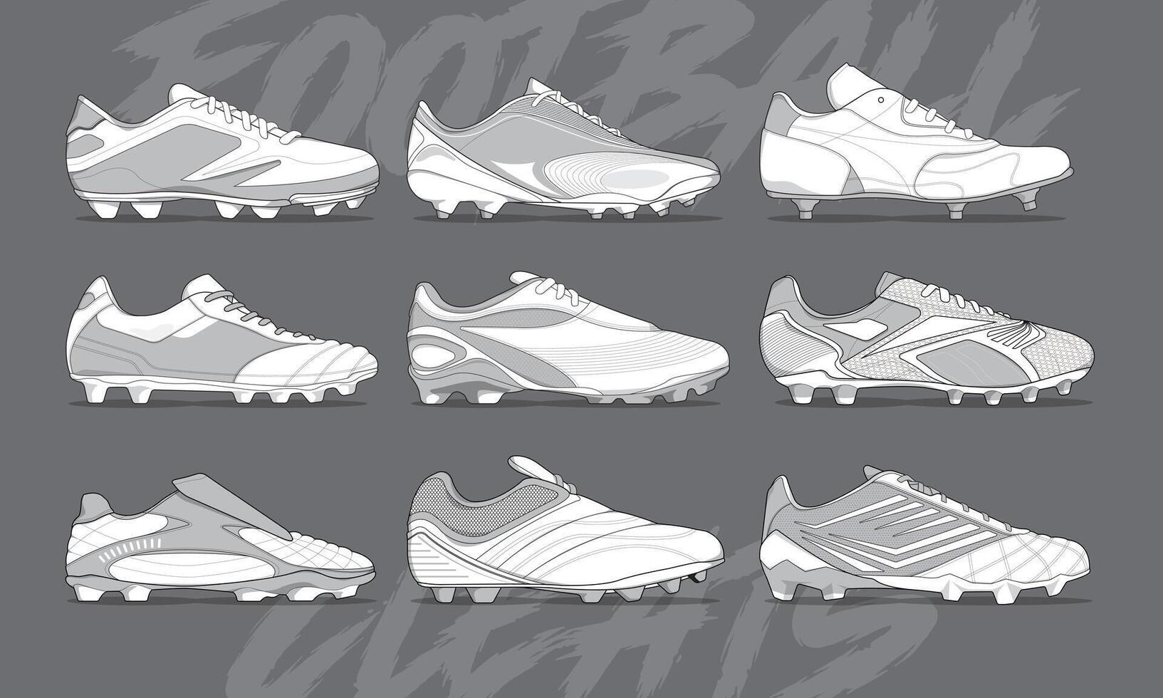 Group of football soccer shoes vector