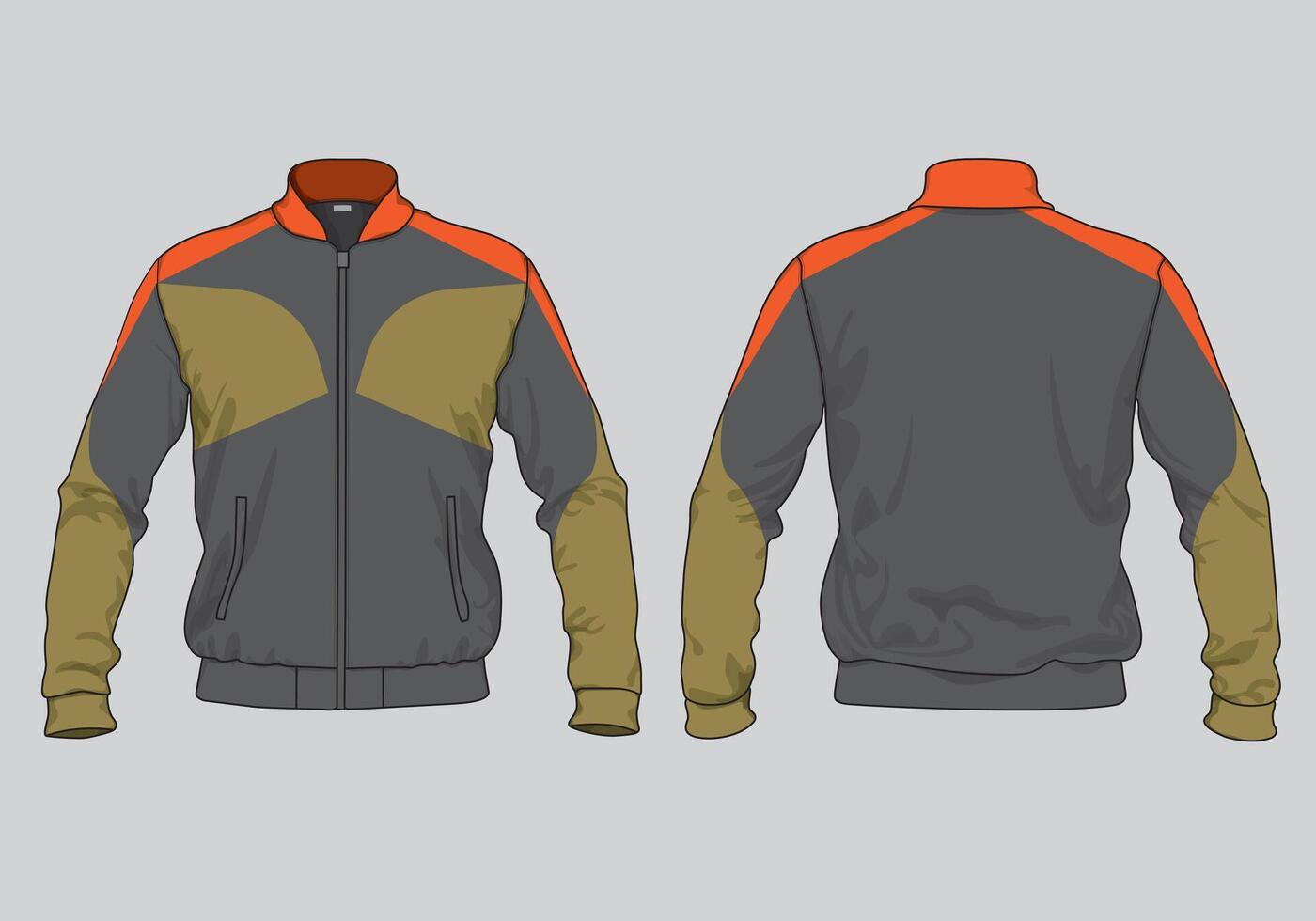 Earth tones color combination jacket design template vector