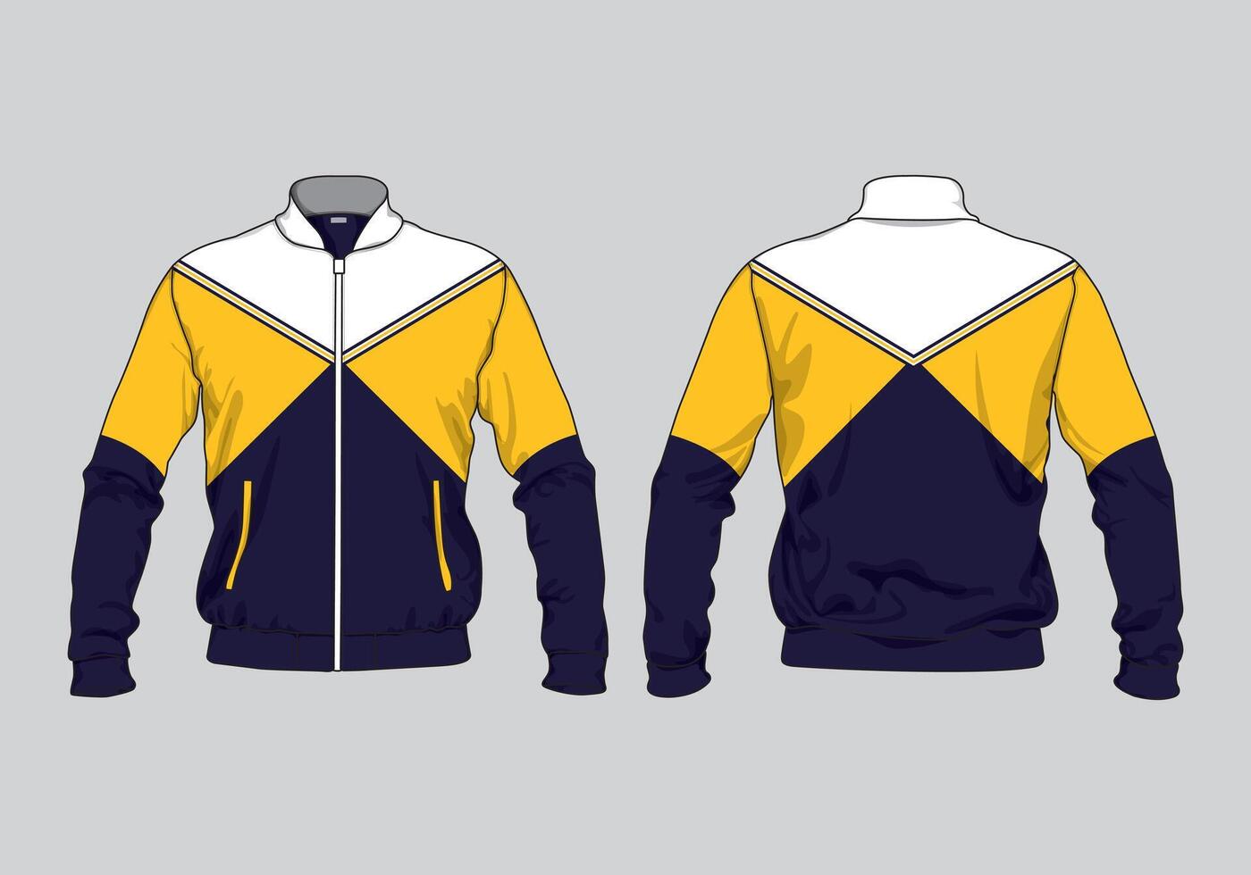 University varsity jacket design template for student clothing vector