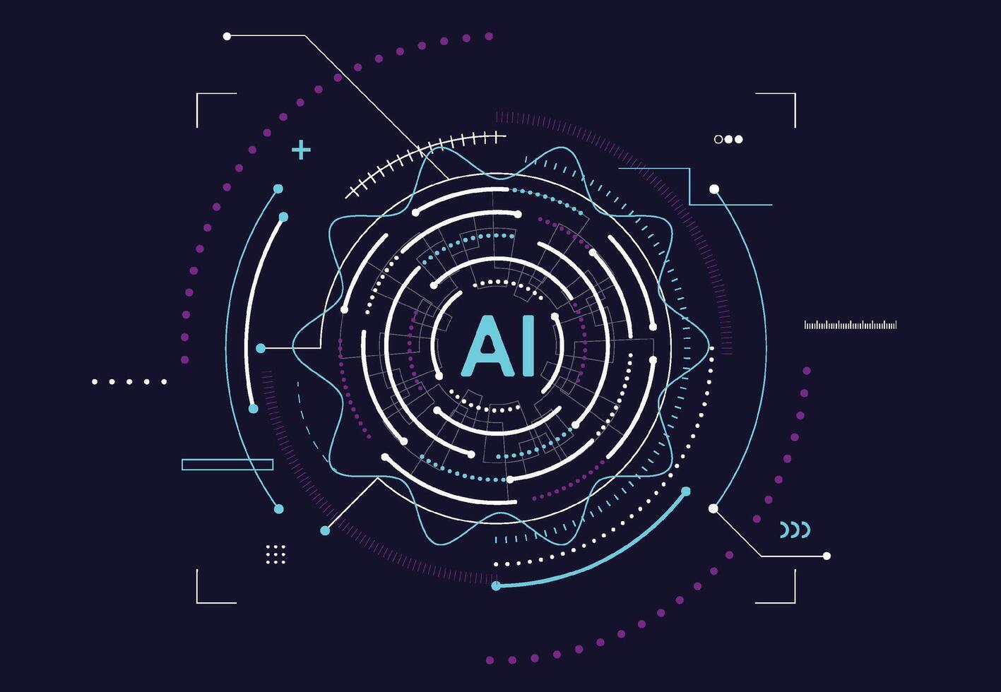 Artificial intelligence chipset on circuit board in futuristic concept technology artwork vector