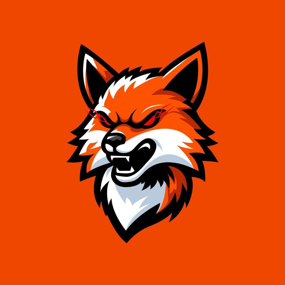 head of angry wolf gaming logo vector
