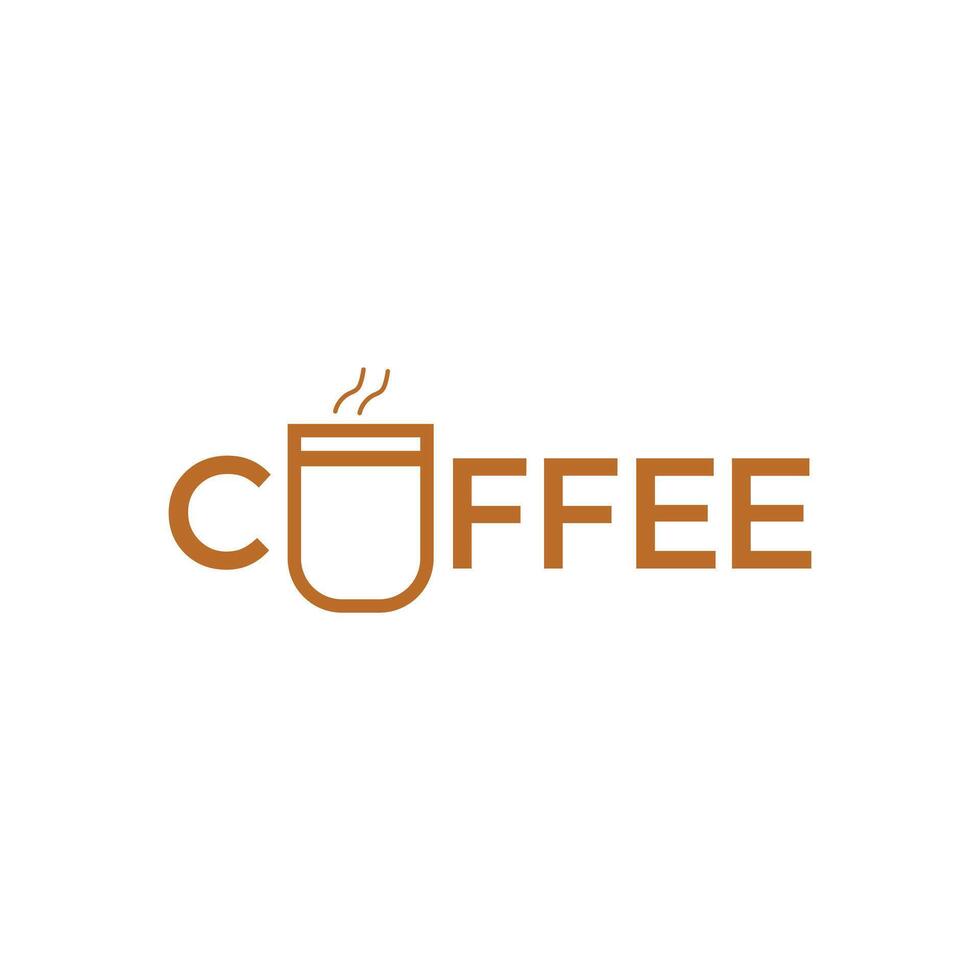 Coffee text logo design vector