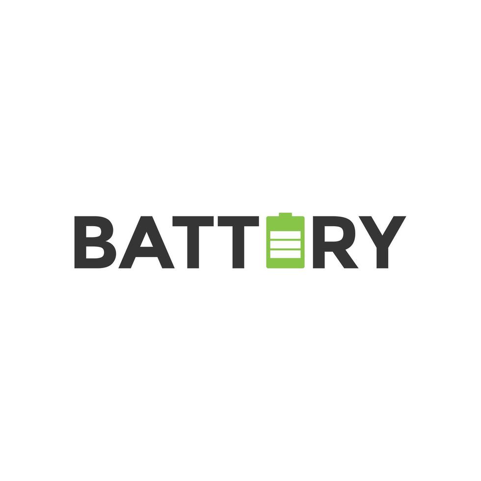 battery text logo design vector
