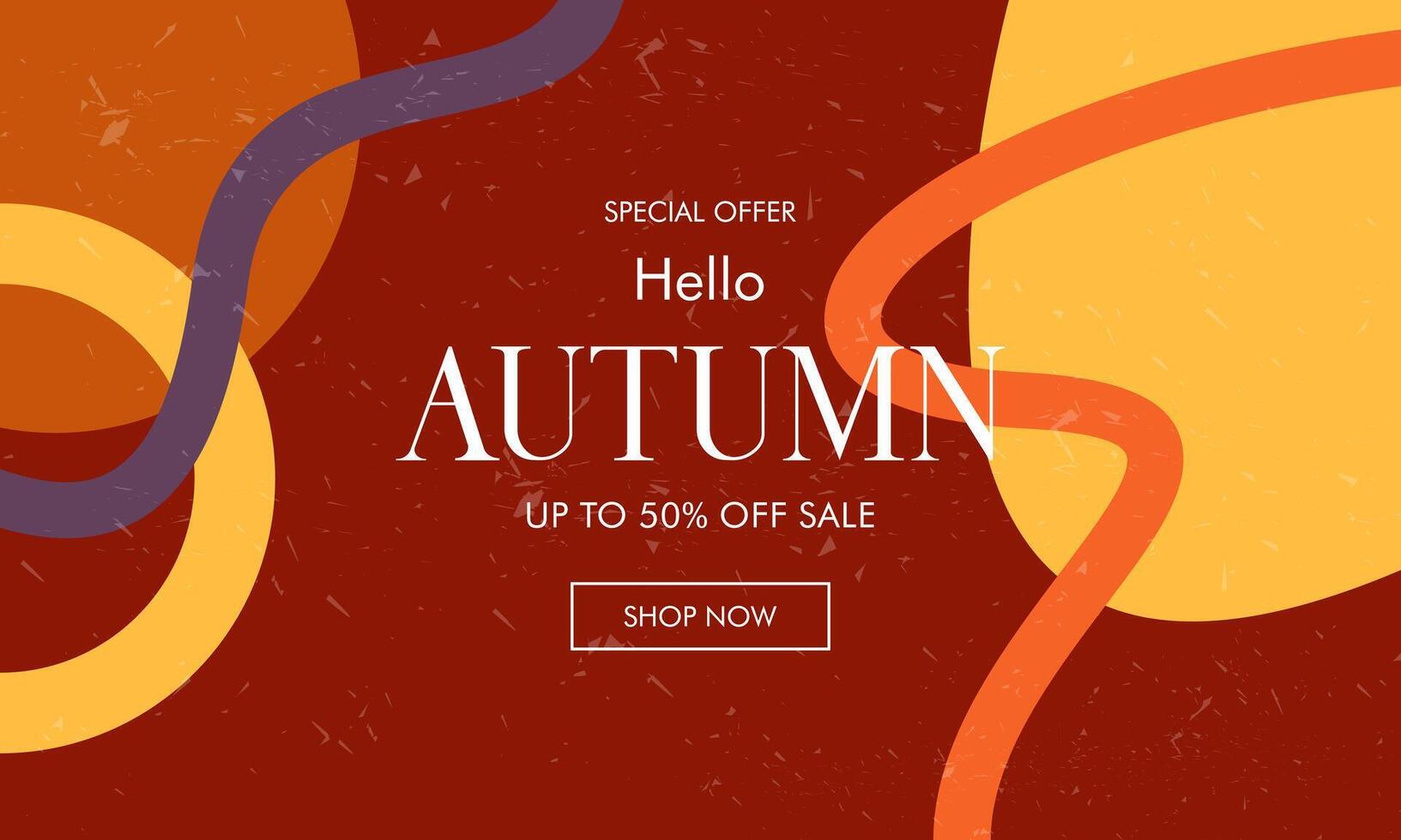 Trendy Modern Minimalist Abstract Geometric Autumn Sale Banner Background in Retro Style for Advertising, Social Media, and Posters. vector