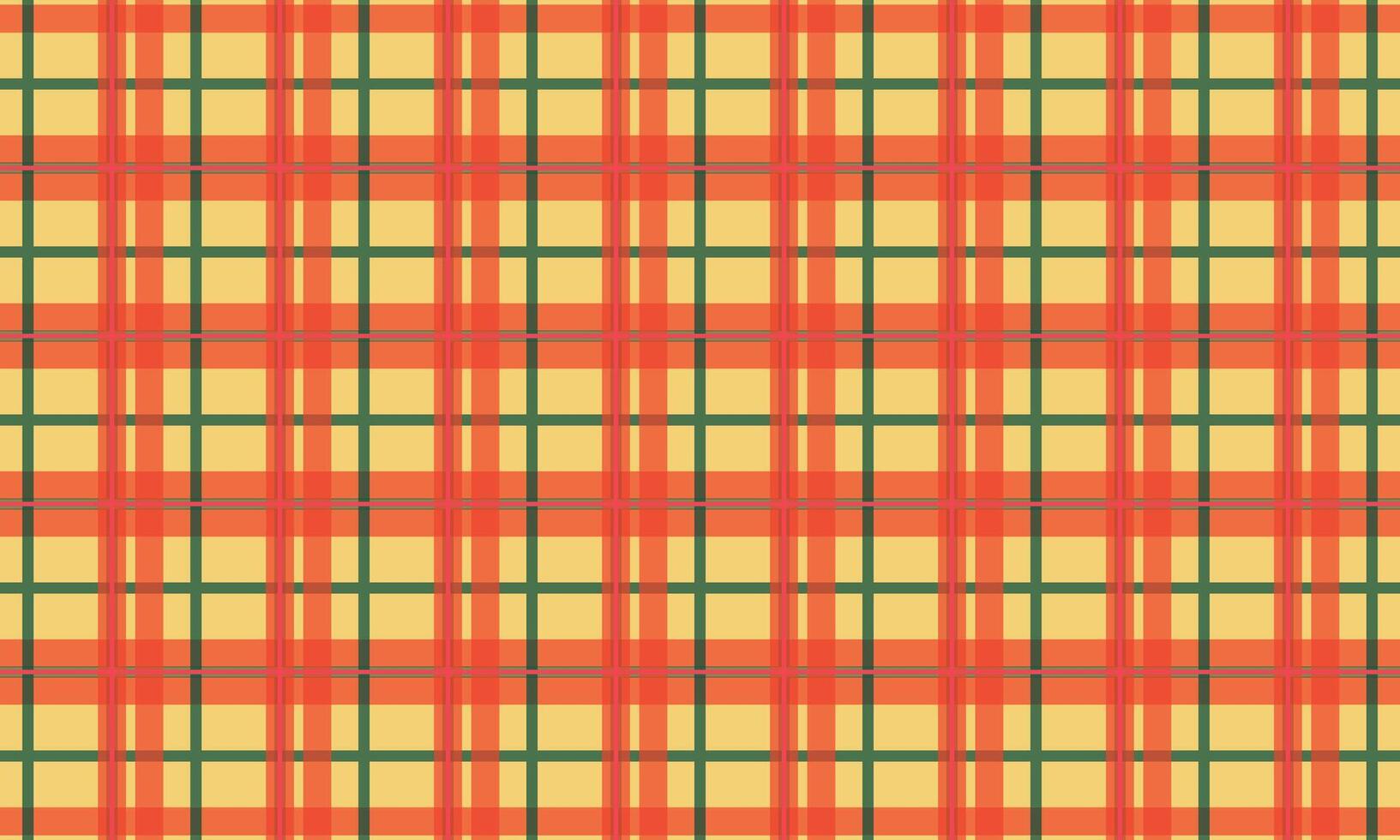 Plaid Fabric Gingham with Orange, Green and Yellow Seamless Pattern Flat Design. vector