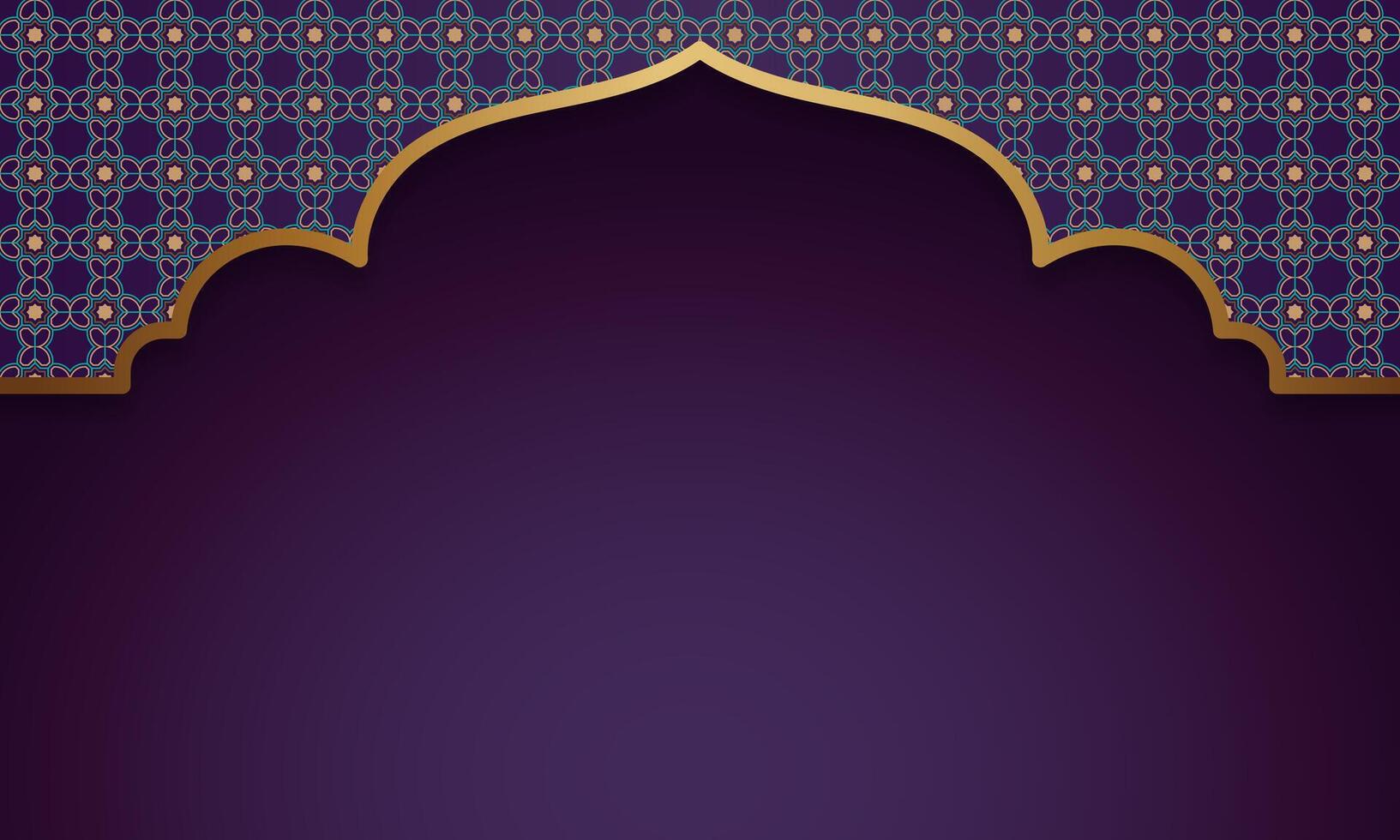 an arabic background with a gold arabic arch vector