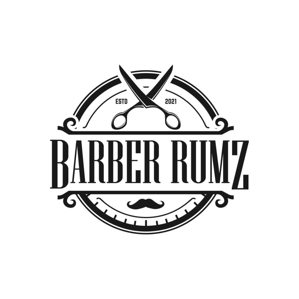 Barber shop logo concept ideas. Barber shop logo with name clasisc vector