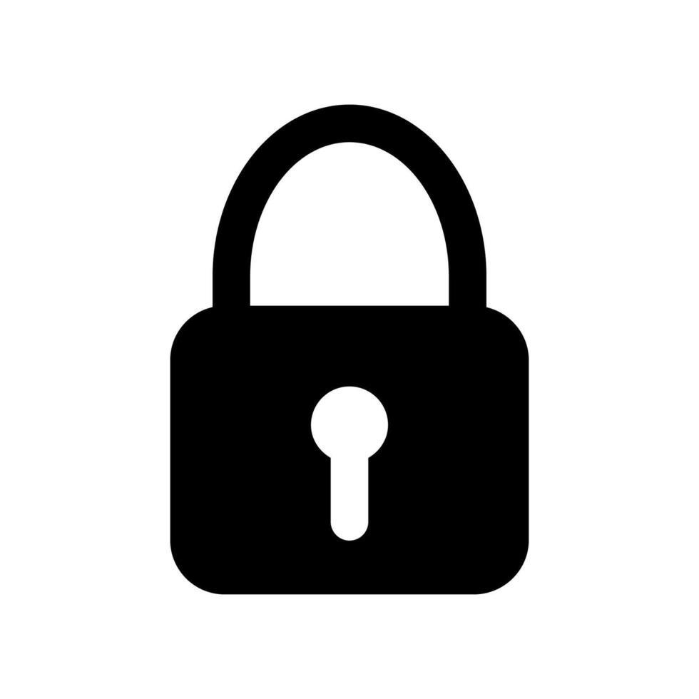 Padlock icon silhouette. Security icon. Lock icon. Black locked padlock icon. vector