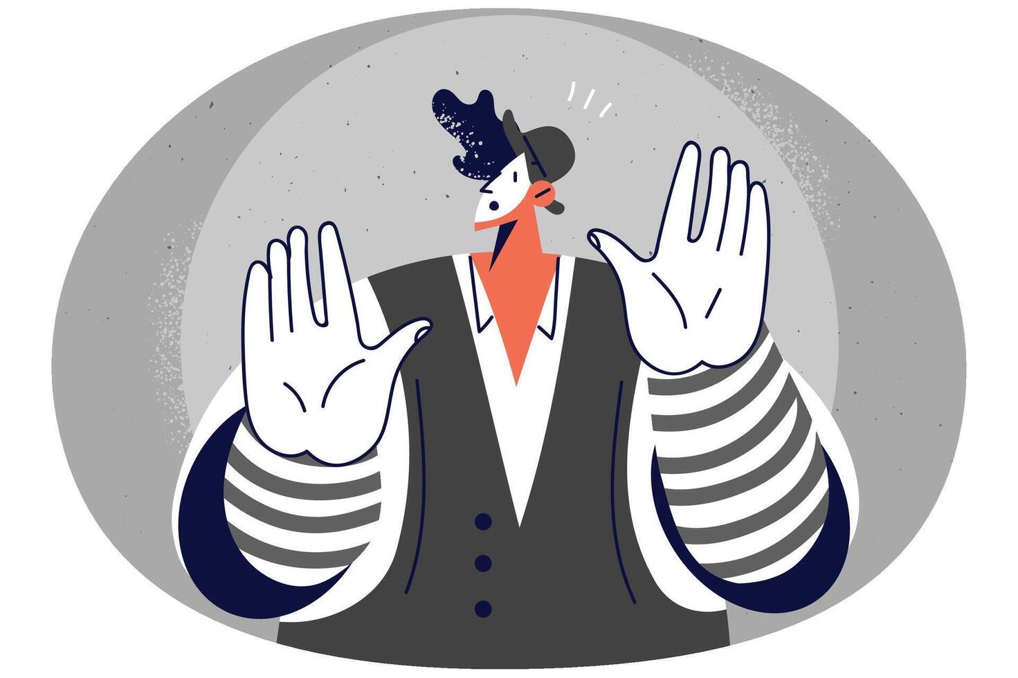 Man in costume act as mime vector