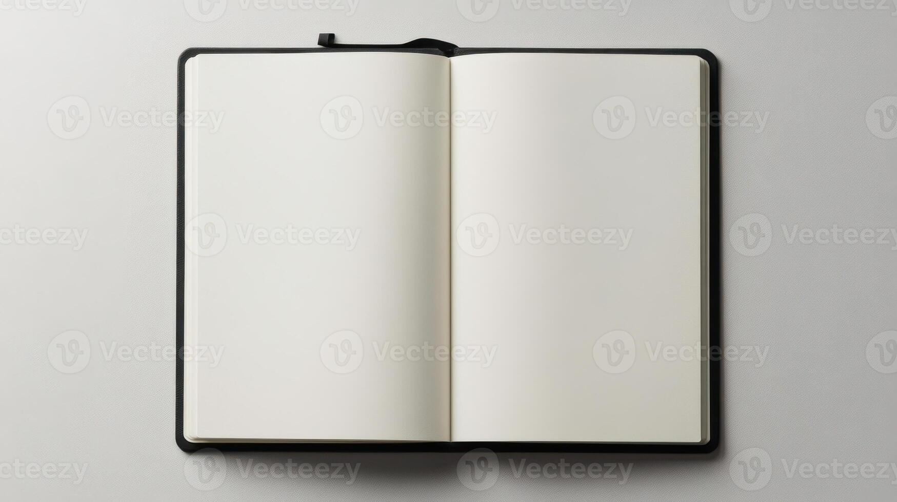 open journal with blank pages ready for writing and creativity photo