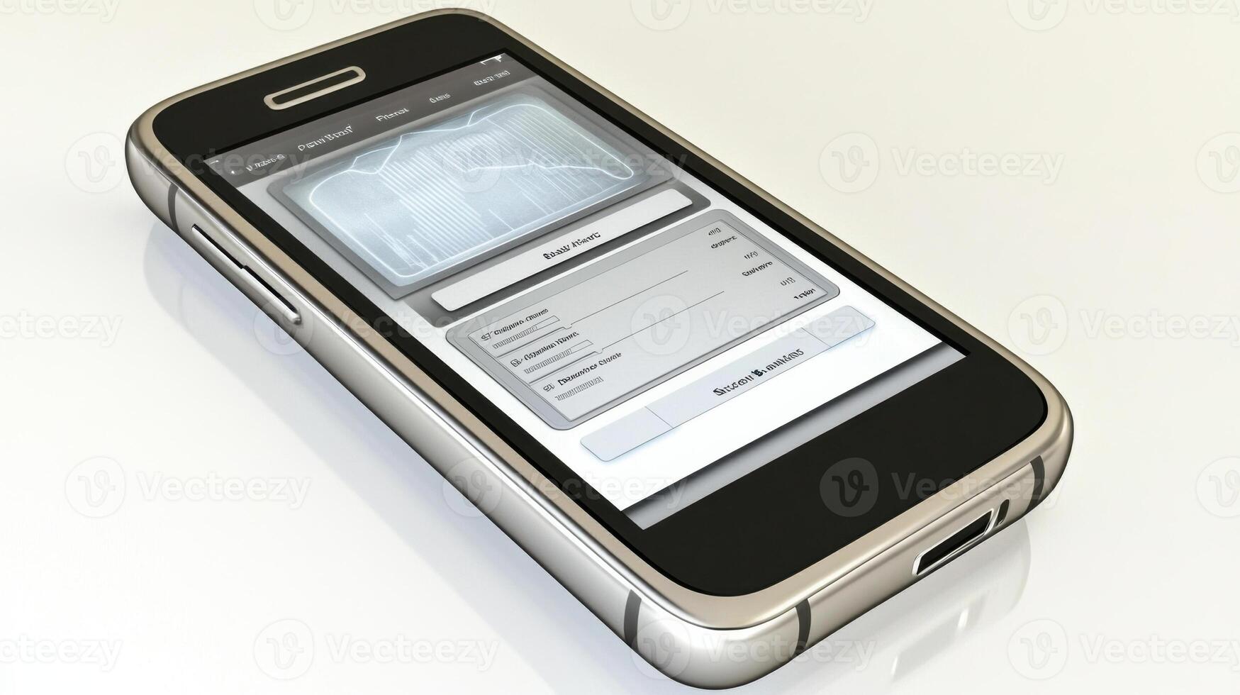 A cell phone with a screen showing a picture photo
