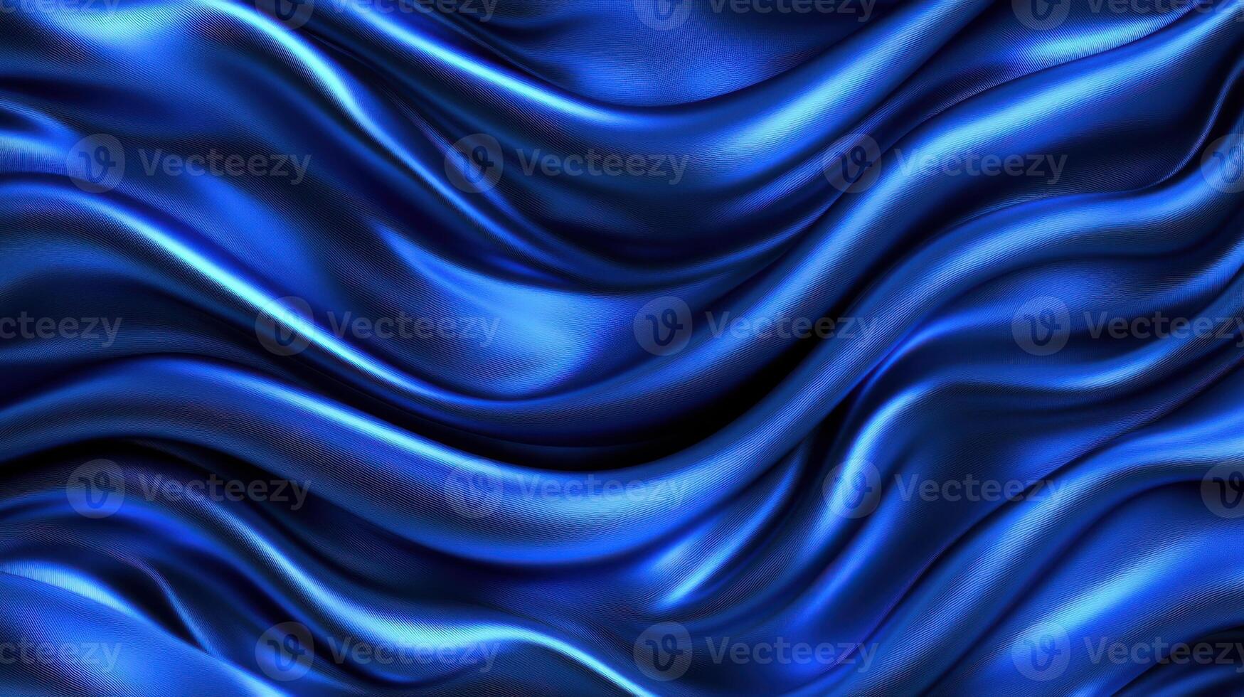 Blue silk fabric background with waves photo