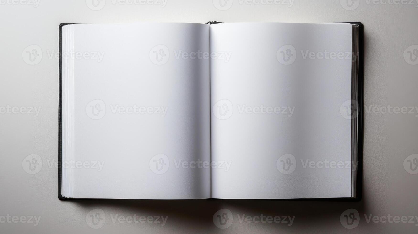 clean white page in notebook, perfect for writing or drawing photo