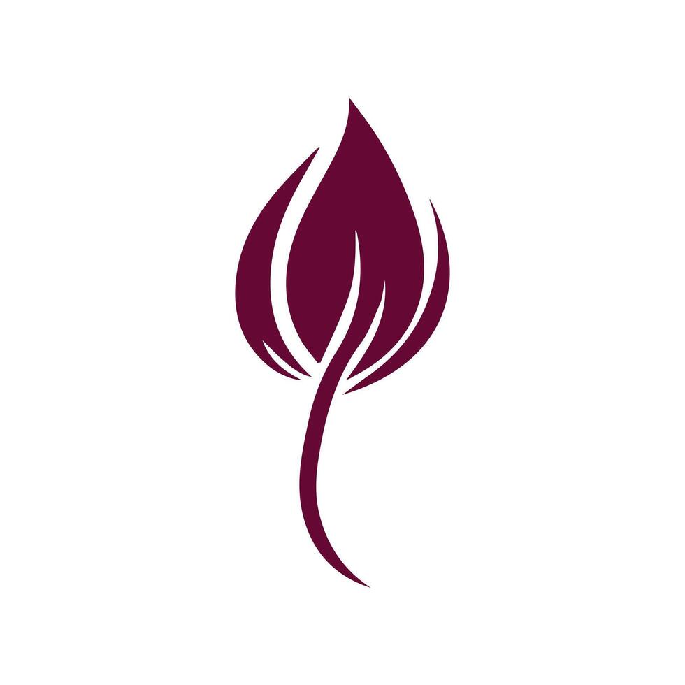 A purple leaf logo with a white background vector