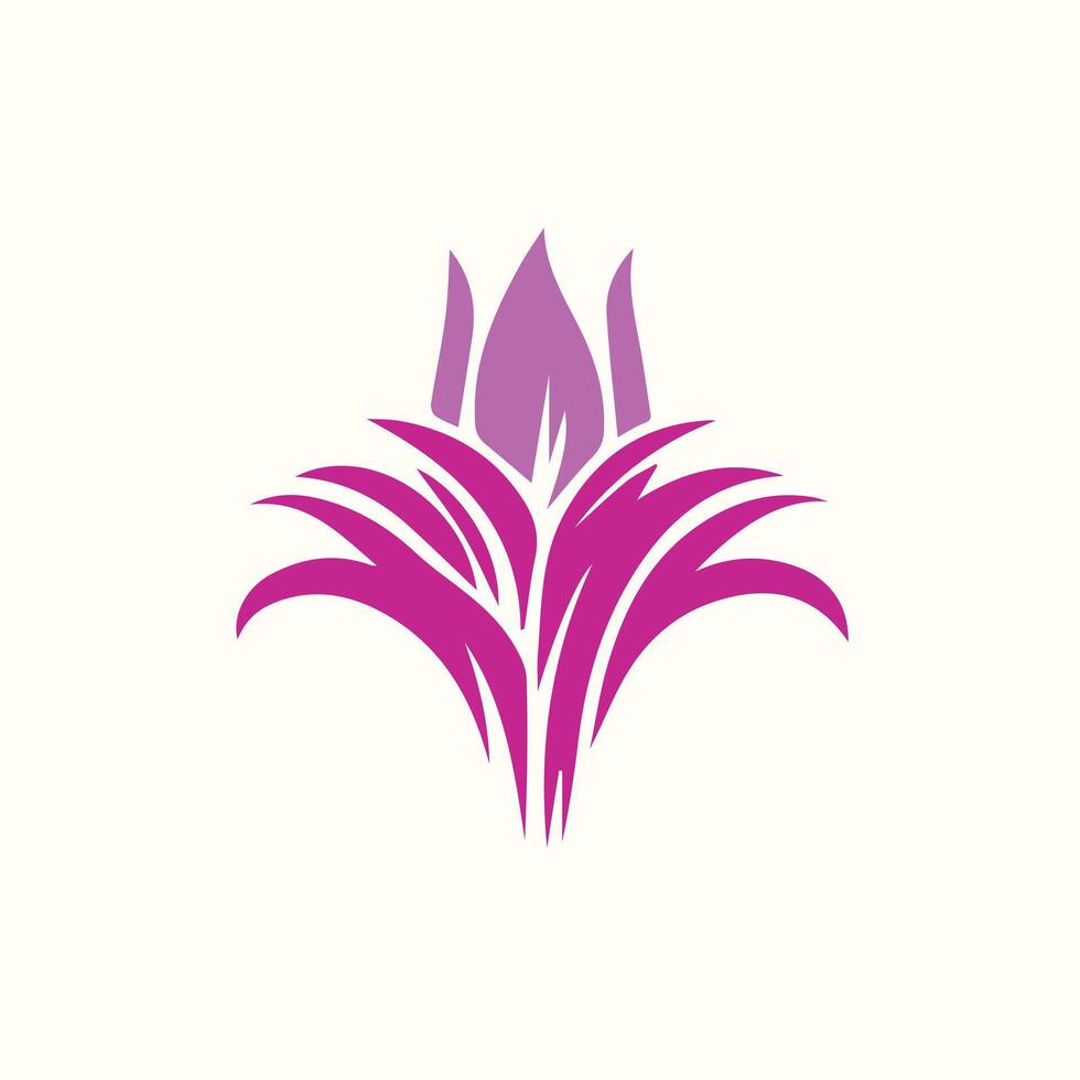 A purple flower logo with a long stem vector
