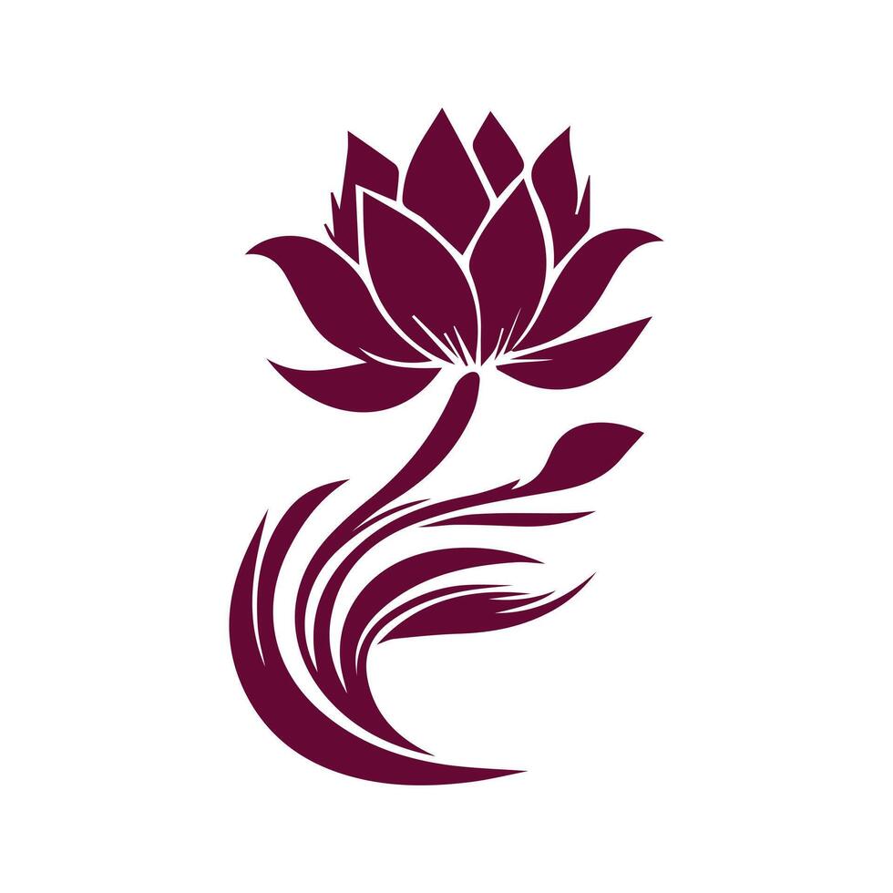 A purple lotus flower on a white background vector